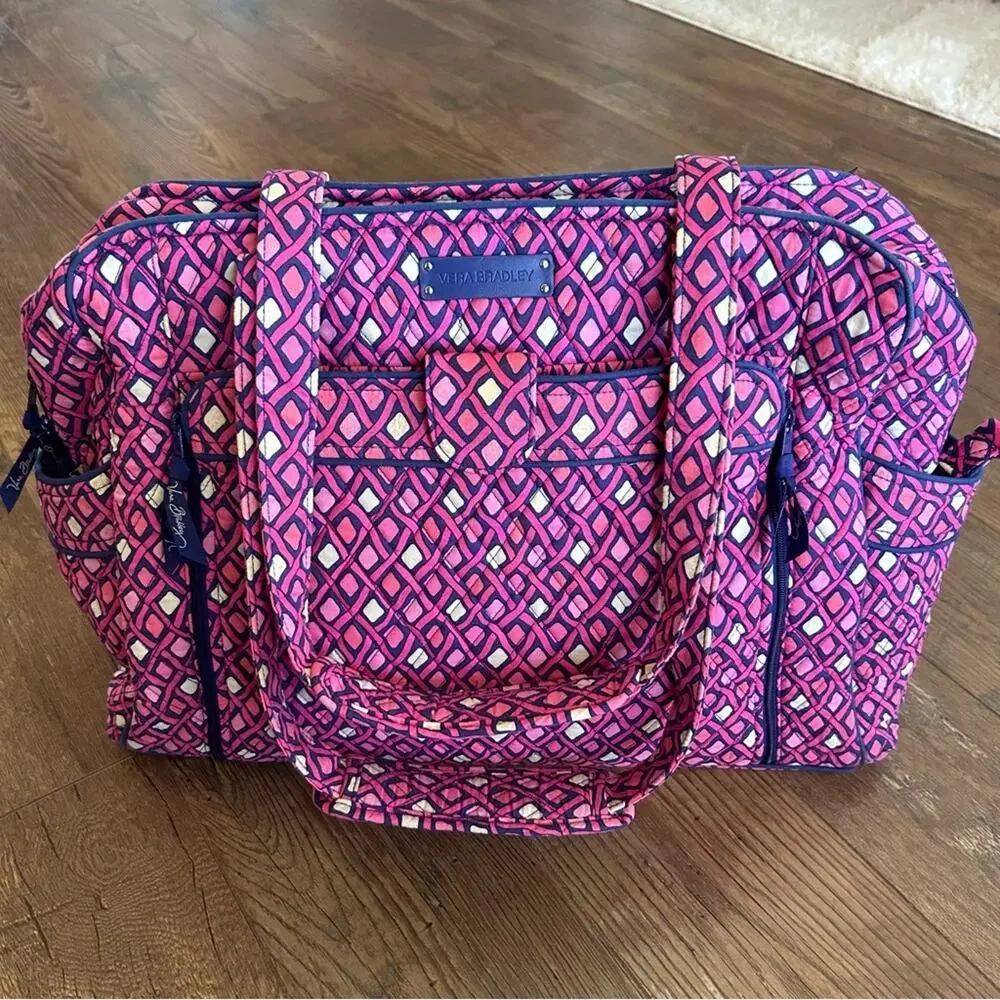 Vera Bradley Stroll Around Baby Bag Katalina Pink Diamonds Pattern